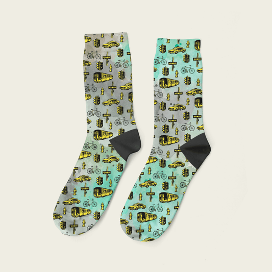 Metro - Bici - Coche - Yuyubee Socks - Calcetin Sock